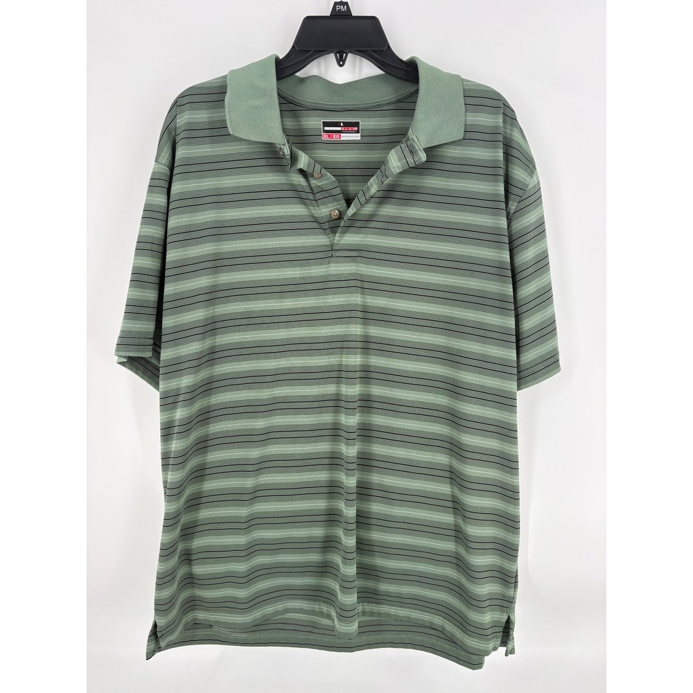 Grand Slam Performance Polo Shirt Mens XL Sage Green‎ Striped Short Sleeve